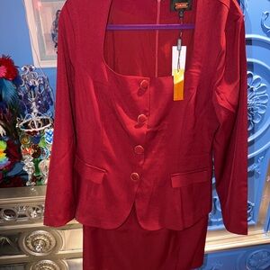 Elegant Red Button-Up Dress